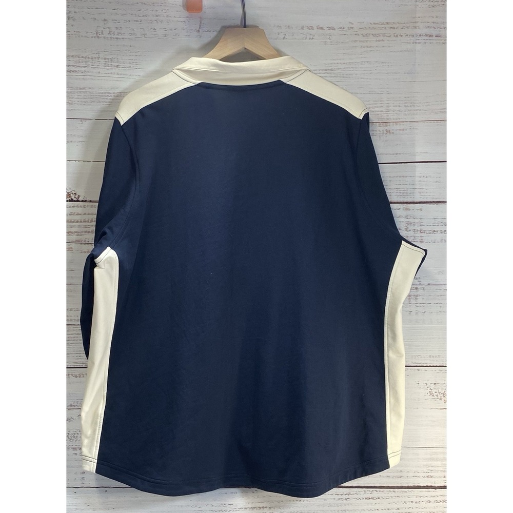Lauren Ralph Lauren Women's Track Jacket Size 2X Blue & Cream Full Zip Cotton - Picture 8 of 12
